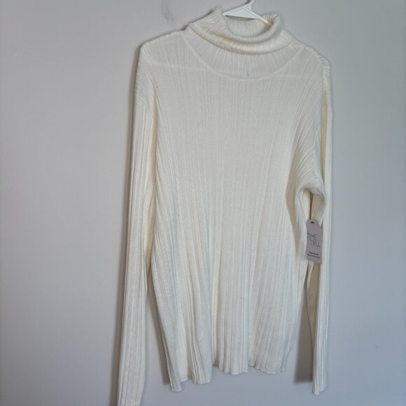 TIME AND TRU NEW Ribbed Turtleneck Womens XXL (20) White Long Sleeve - Picture 3 of 8